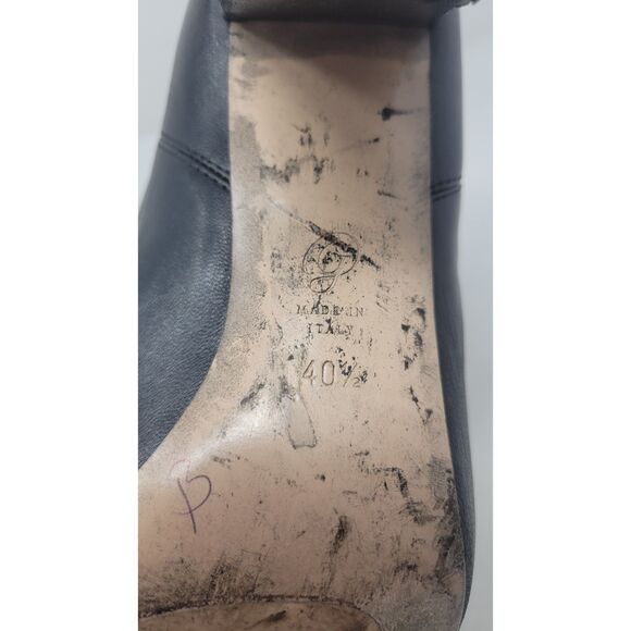 M. Gemi Black Leather Ankle Elastic Slip on Boots - Picture 7 of 12